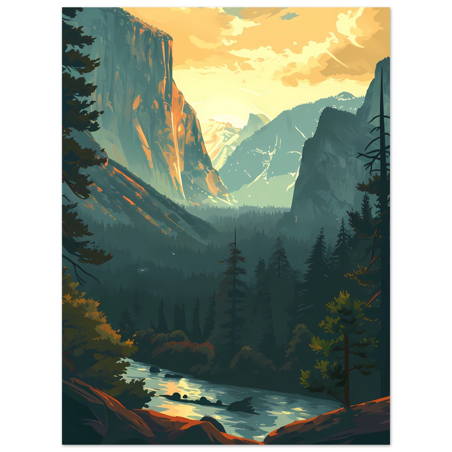 Paper Poster - National Parks Yosemite