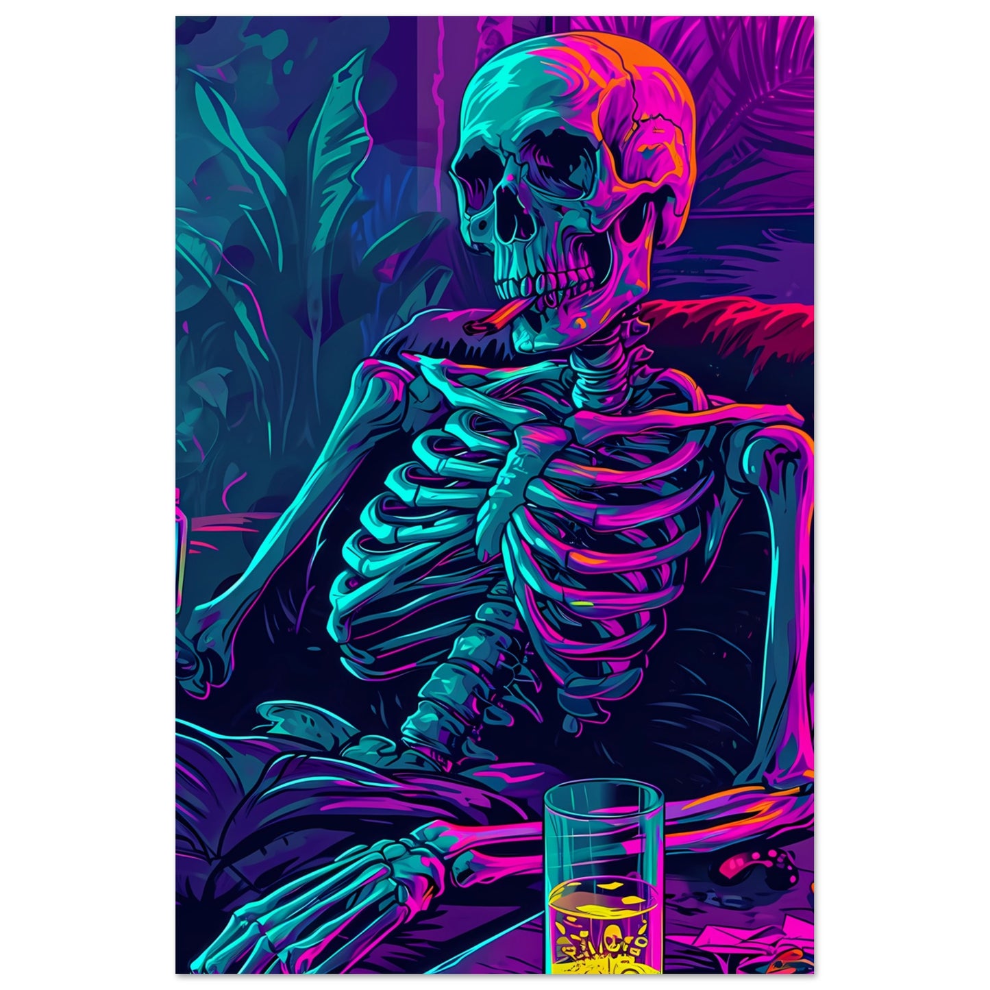 Paper Poster - Chillin' Skeleton