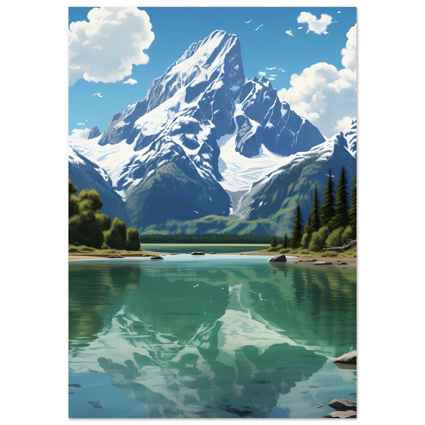 Paper Poster - Majestic Teton Heights