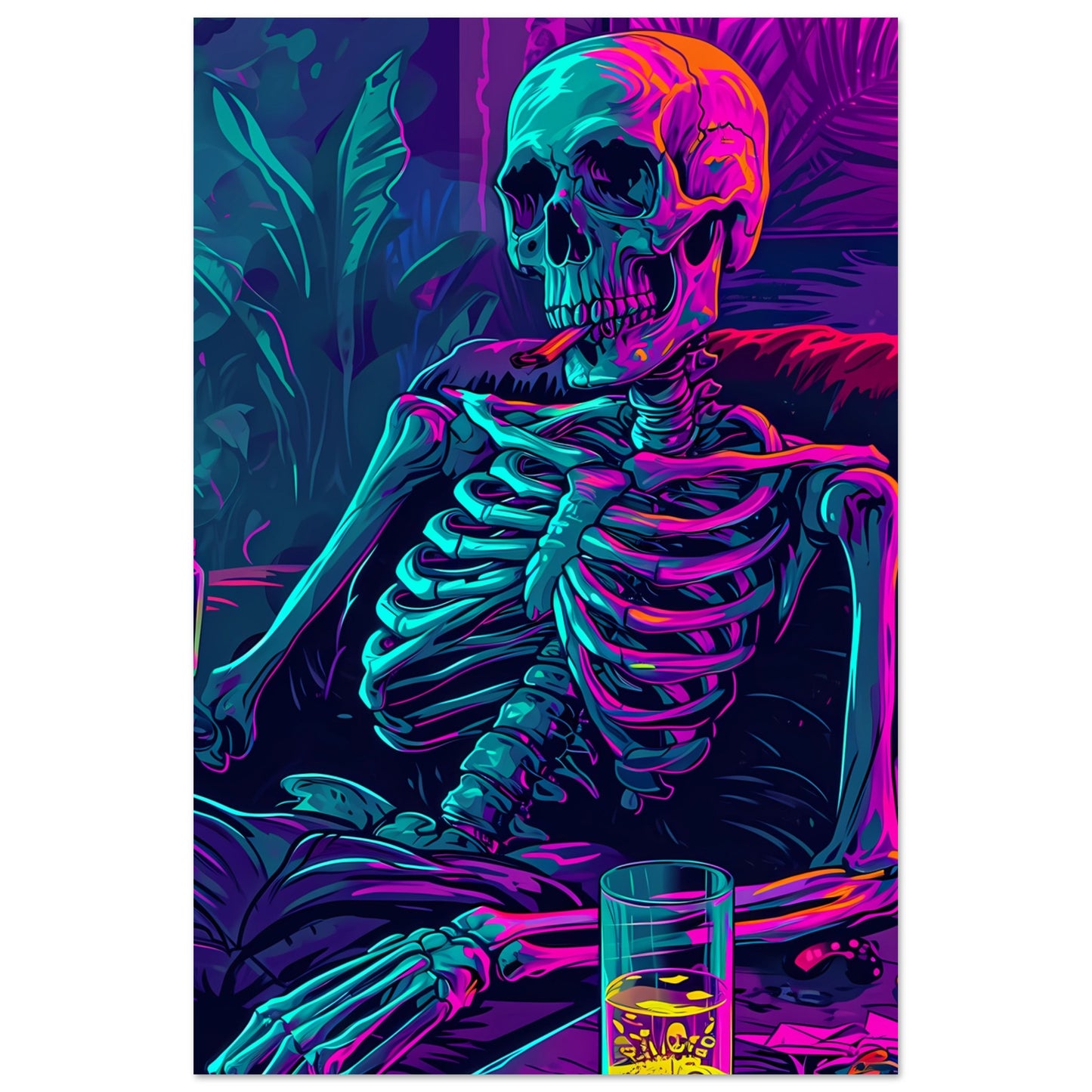 Paper Poster - Chillin' Skeleton