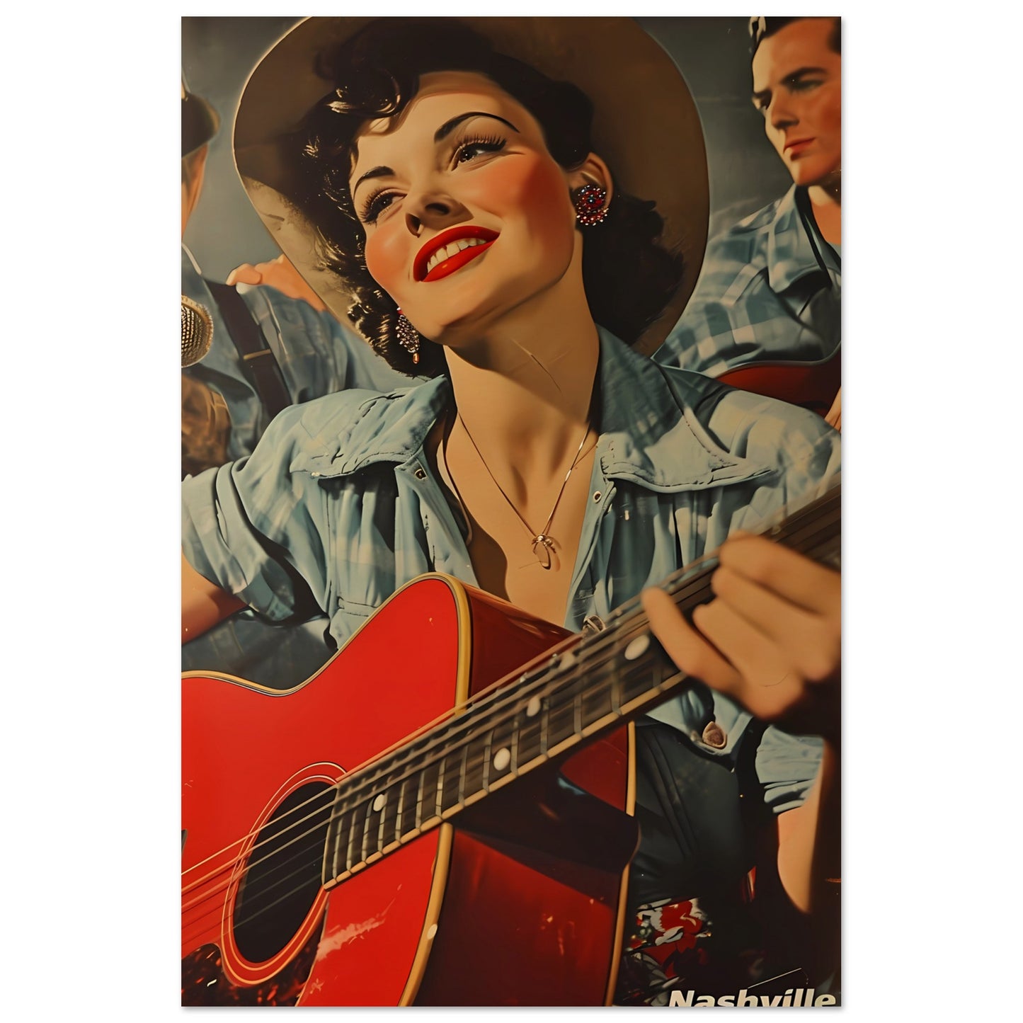 Paper Poster - Vintage Nashville Strumming in the Spotlight