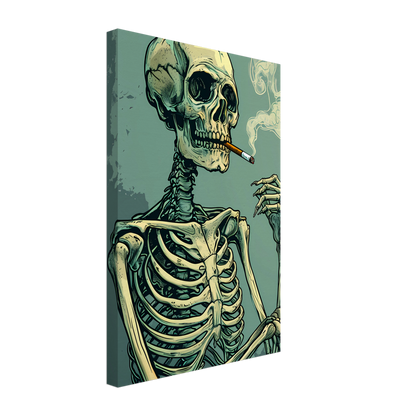 Canvas Wall Art - Smoking Skeleton