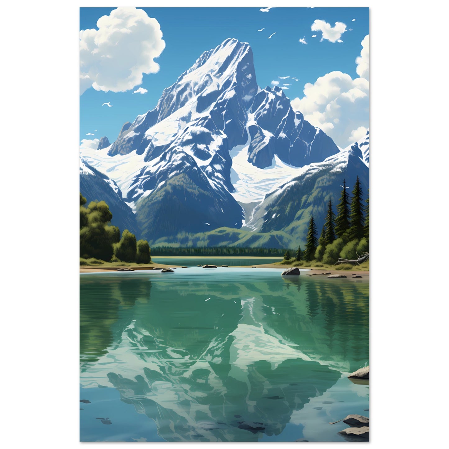 Paper Poster - Majestic Teton Heights