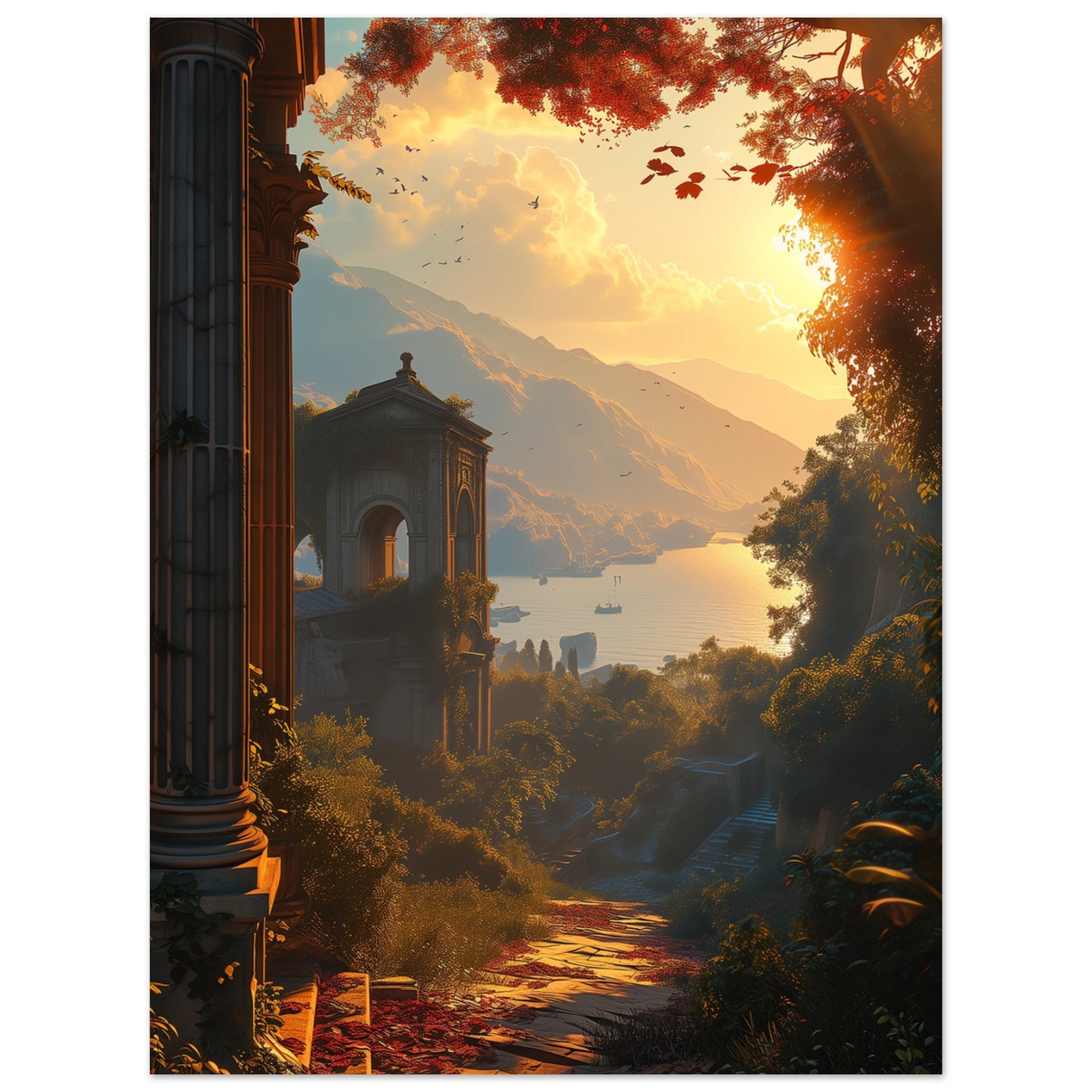 Paper Poster - Sunset Over Sanctuary