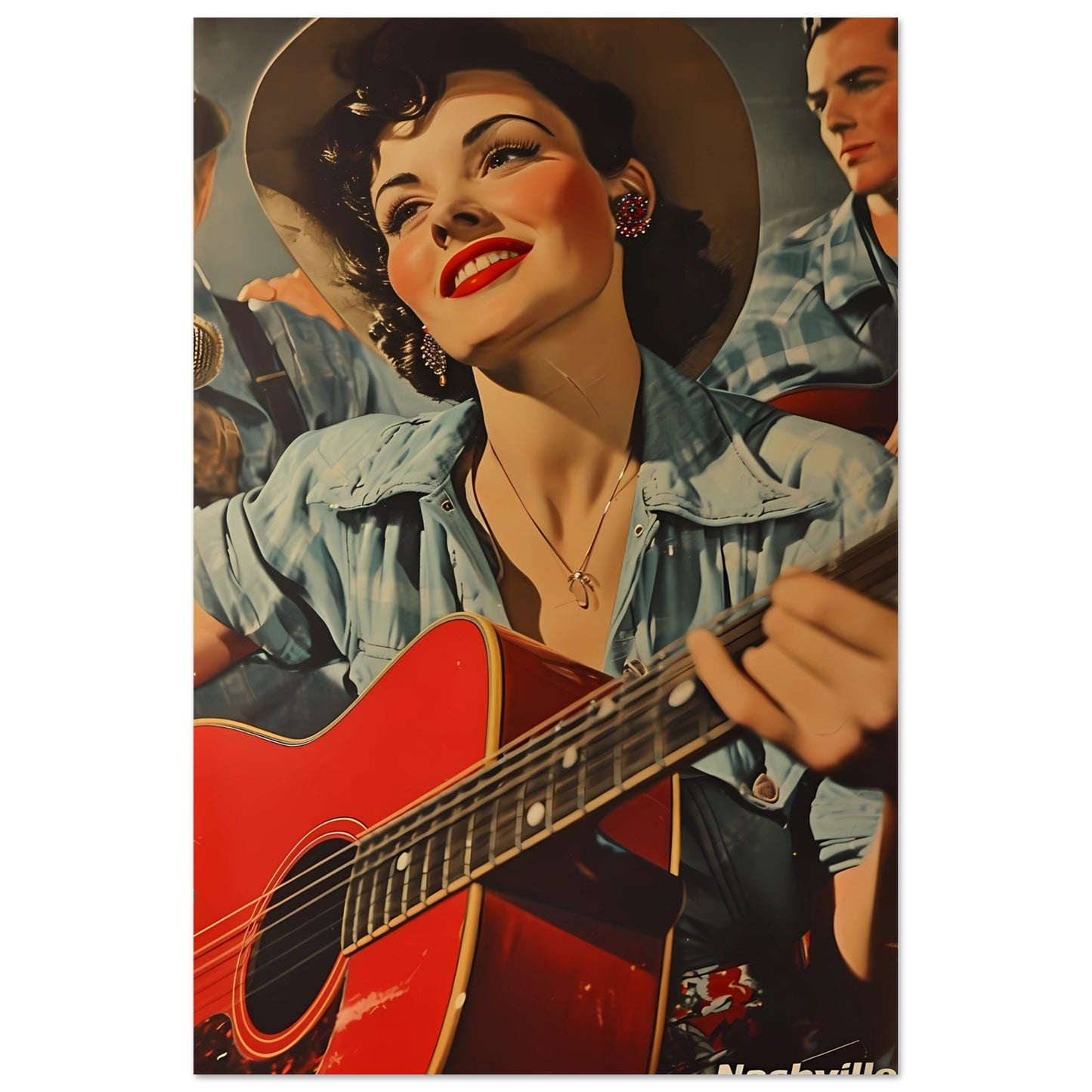 Paper Poster - Vintage Nashville Strumming in the Spotlight