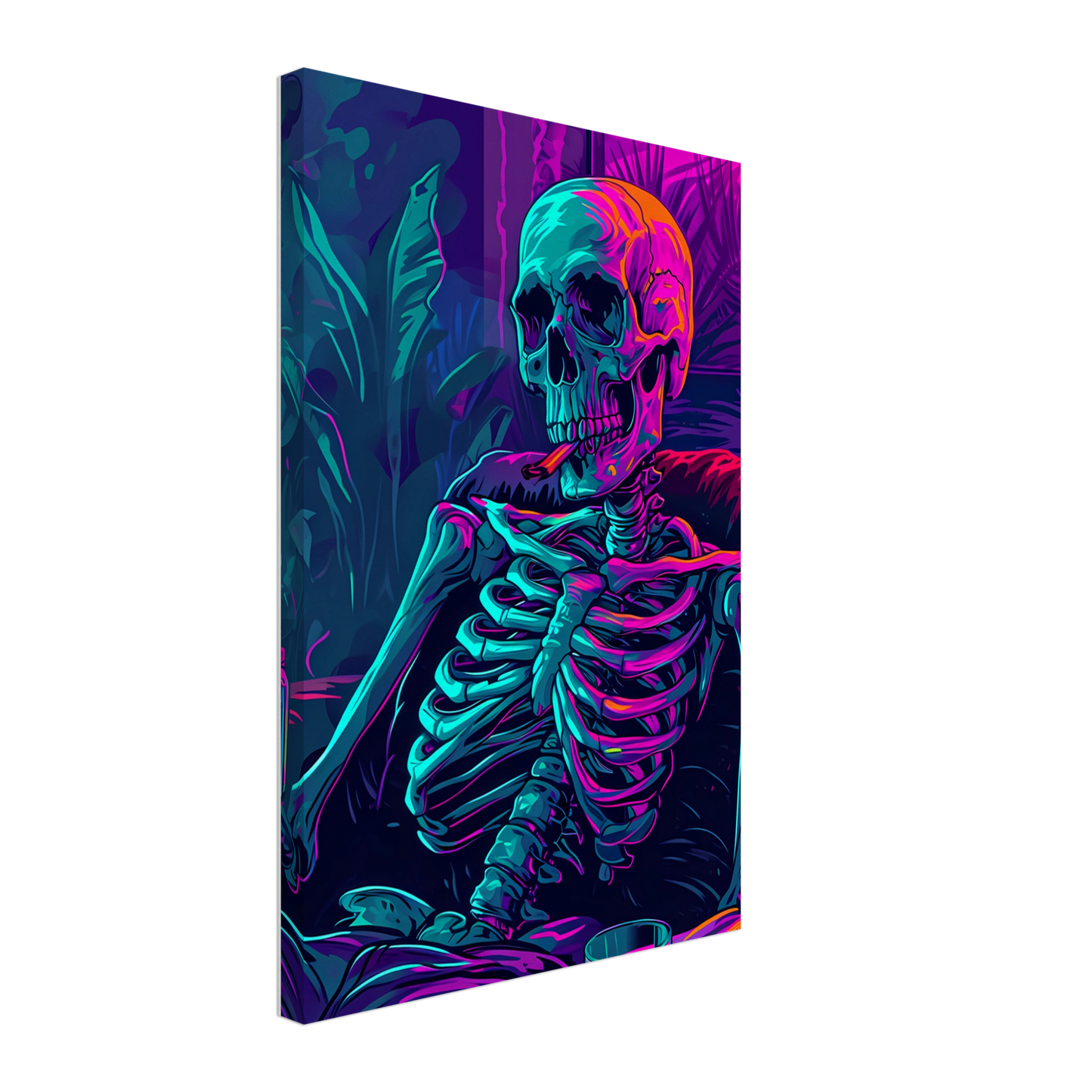 Canvas Wall Art - Chillin' Skeleton