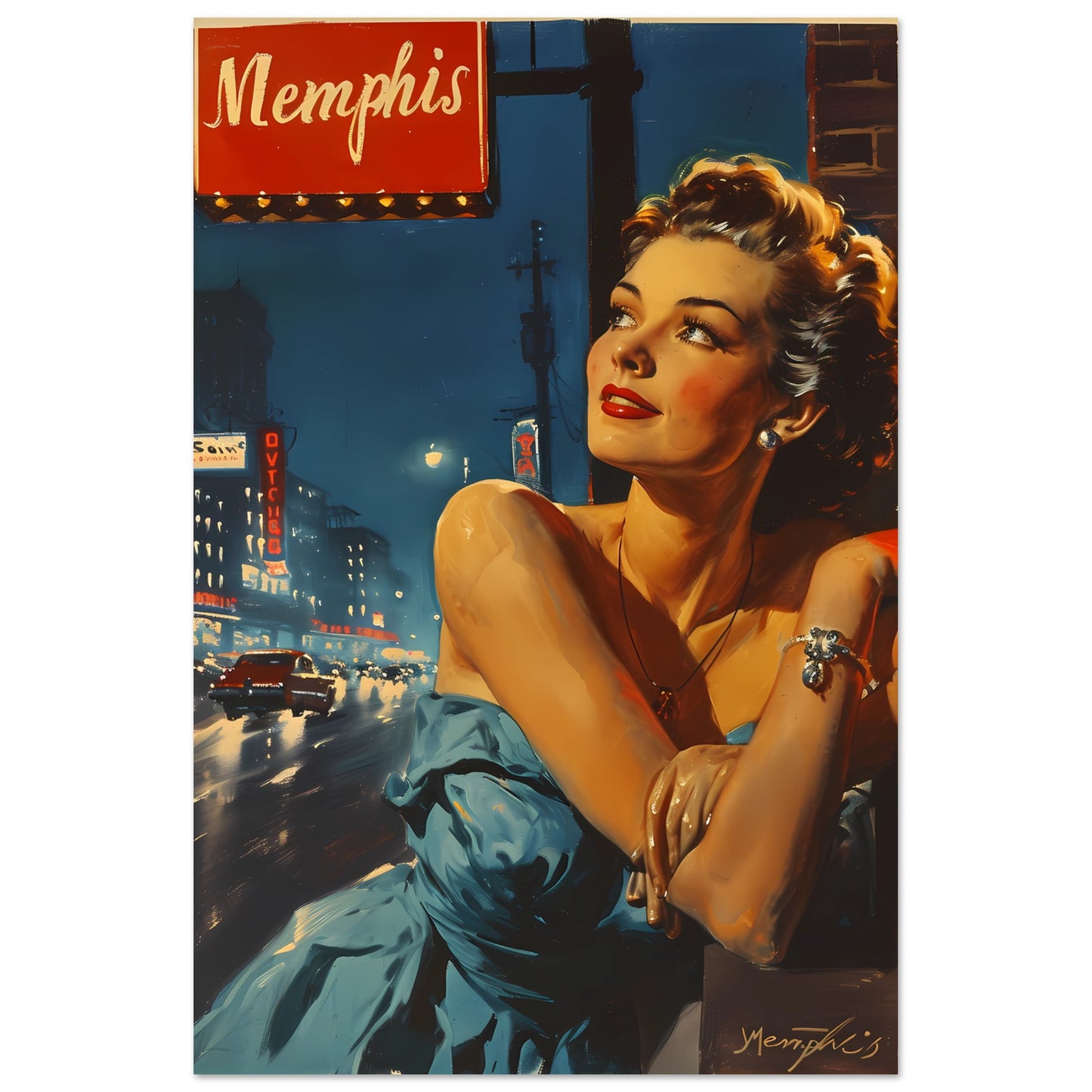 Paper Poster - Memphis Moonlight