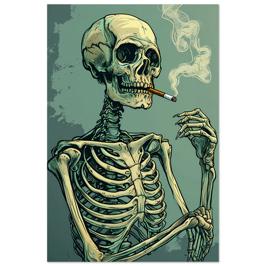 Paper Poster - Smoking Skeleton