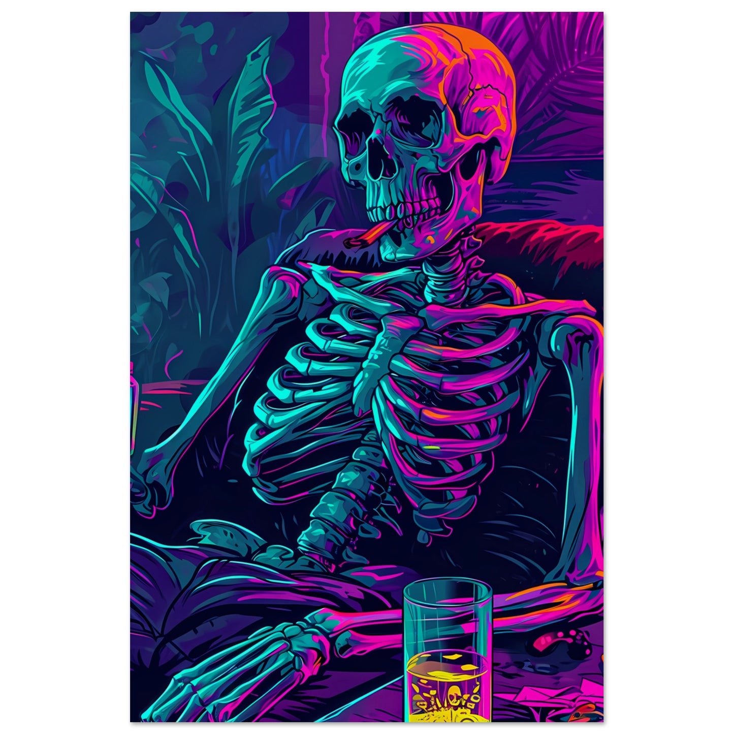 Paper Poster - Chillin' Skeleton