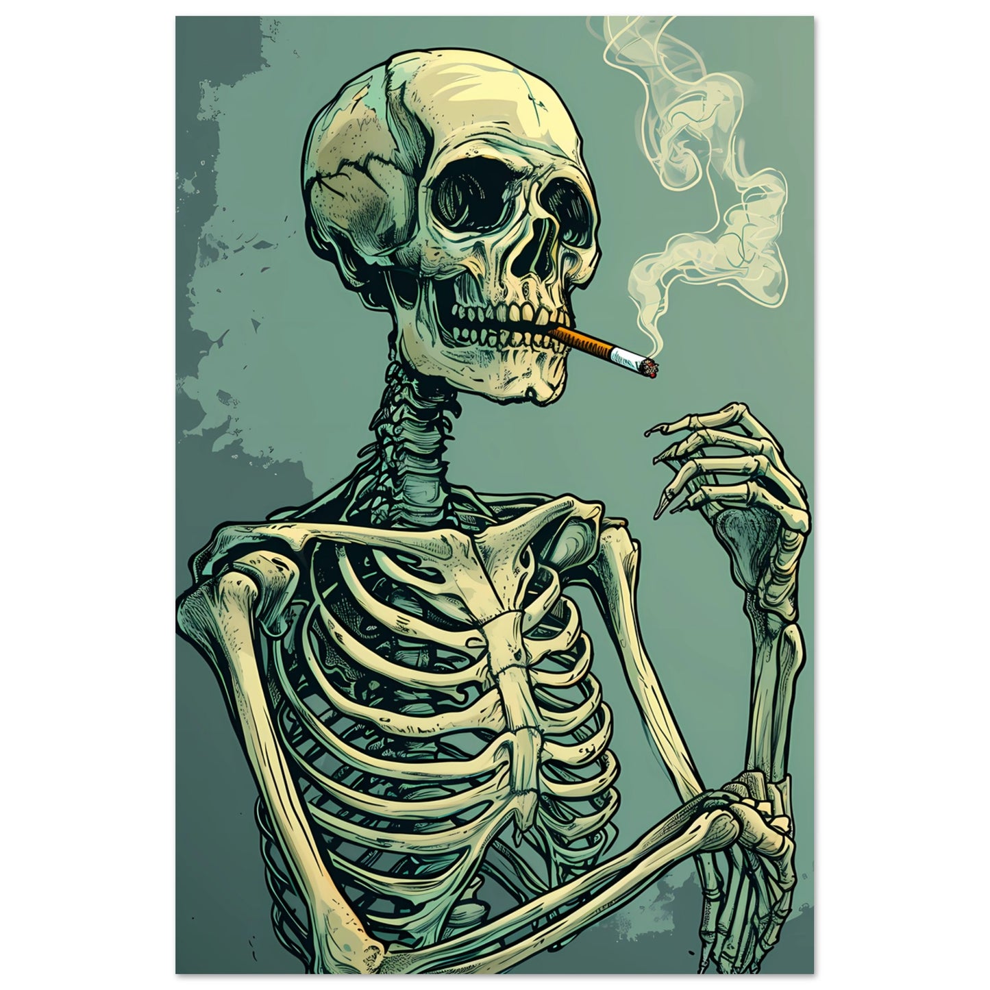 Paper Poster - Smoking Skeleton