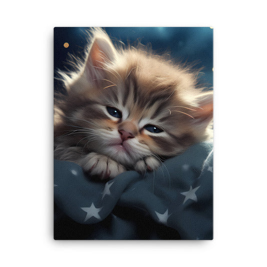 Canvas Wall Art - Sleepy Star Kitty