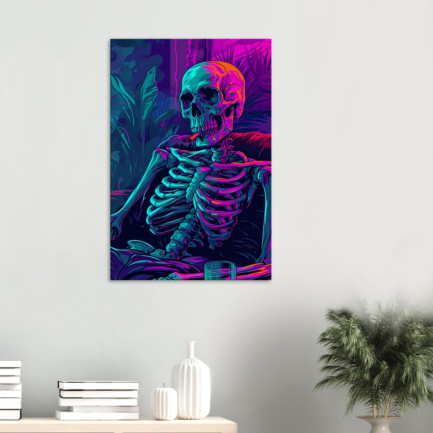 Canvas Wall Art - Chillin' Skeleton