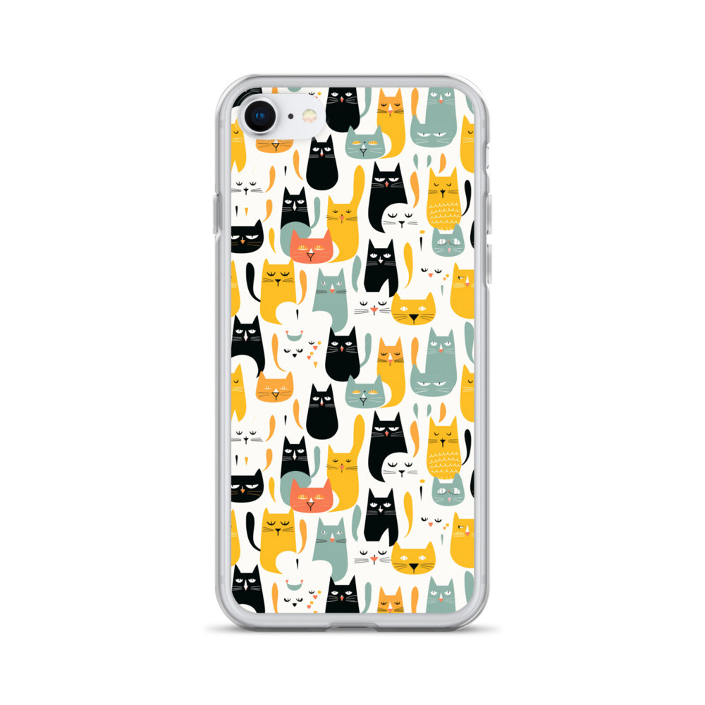 iPhone Case - Abstract Cats Pattern