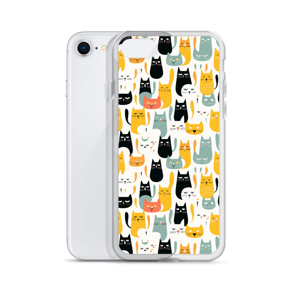 iPhone Case - Abstract Cats Pattern