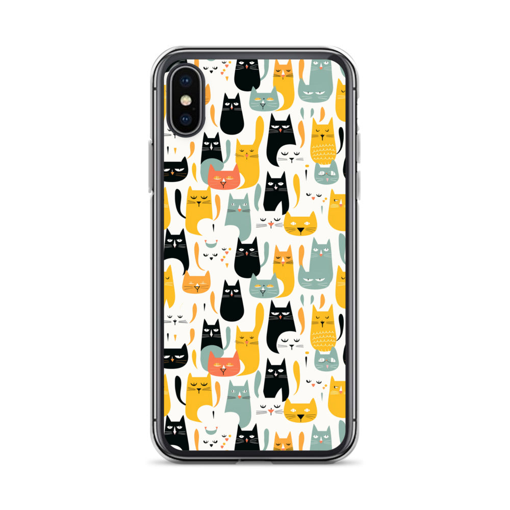 iPhone Case - Abstract Cats Pattern