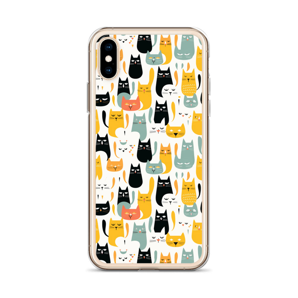 iPhone Case - Abstract Cats Pattern