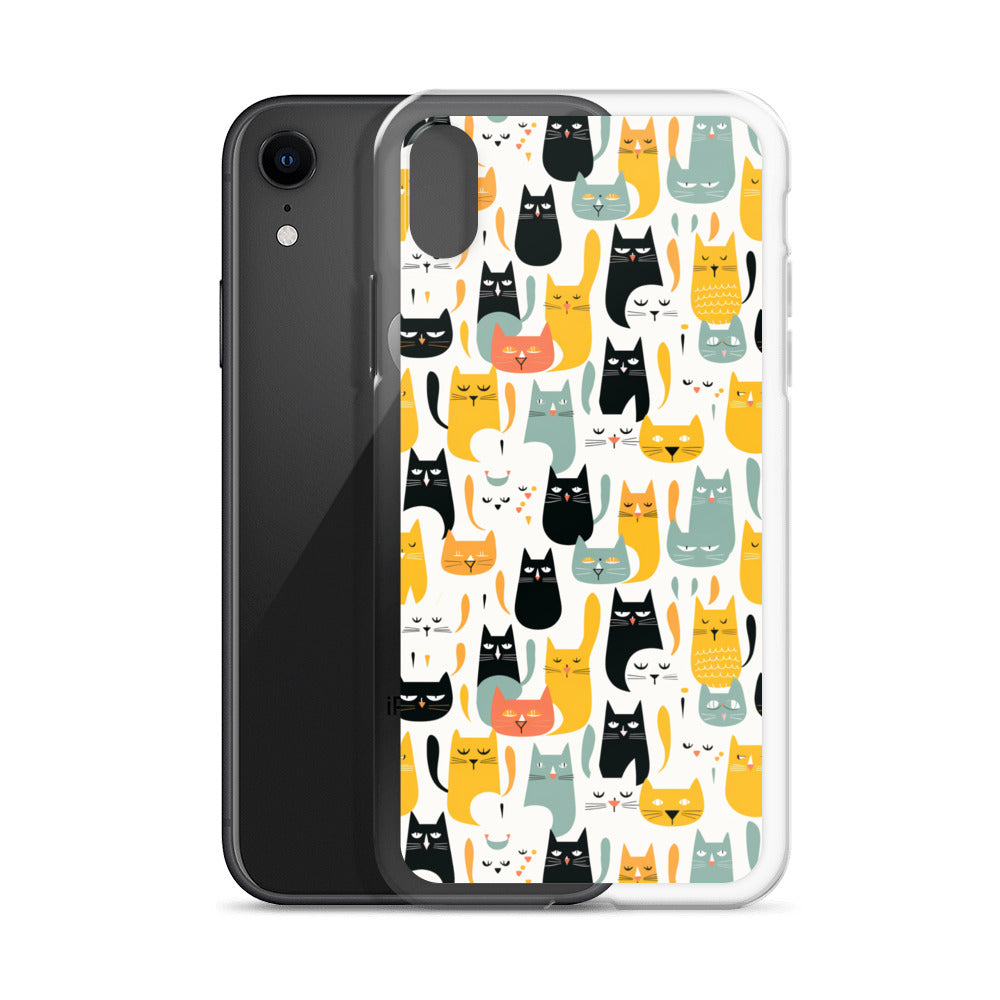 iPhone Case - Abstract Cats Pattern