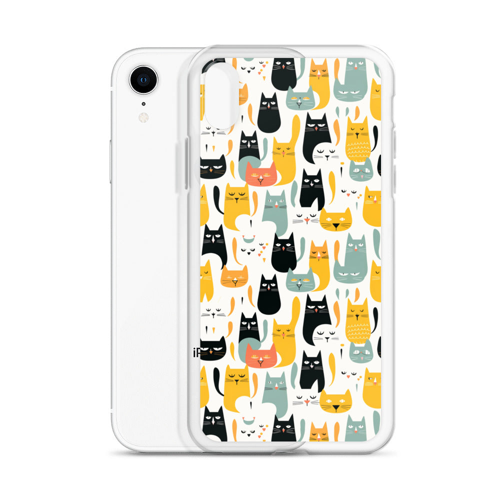 iPhone Case - Abstract Cats Pattern