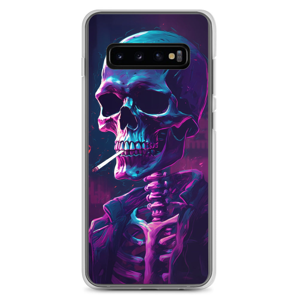 Samsung Case - Synthwave Smoking Skeleton