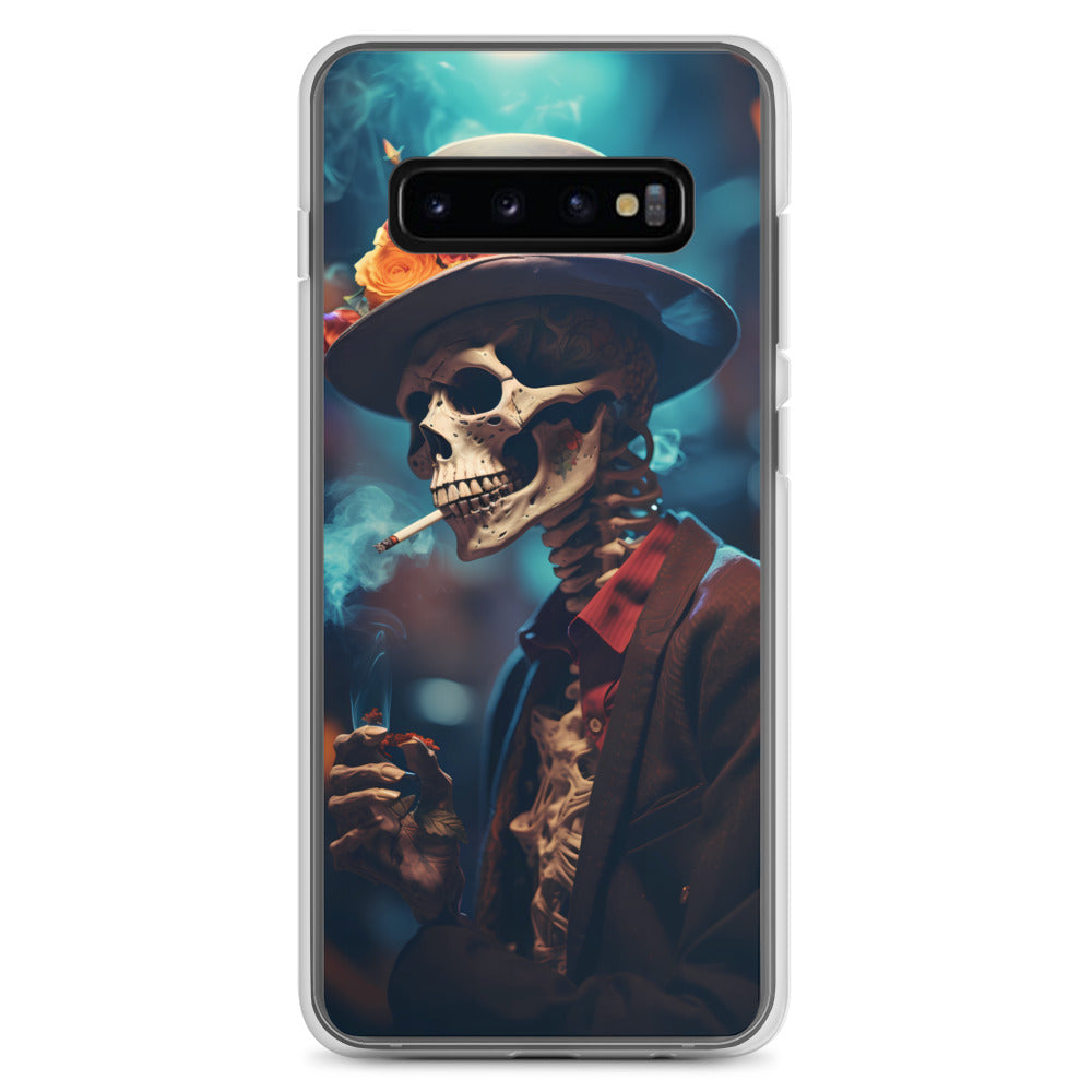 Samsung Case - Smoking Skeleton in Top Hat with Roses