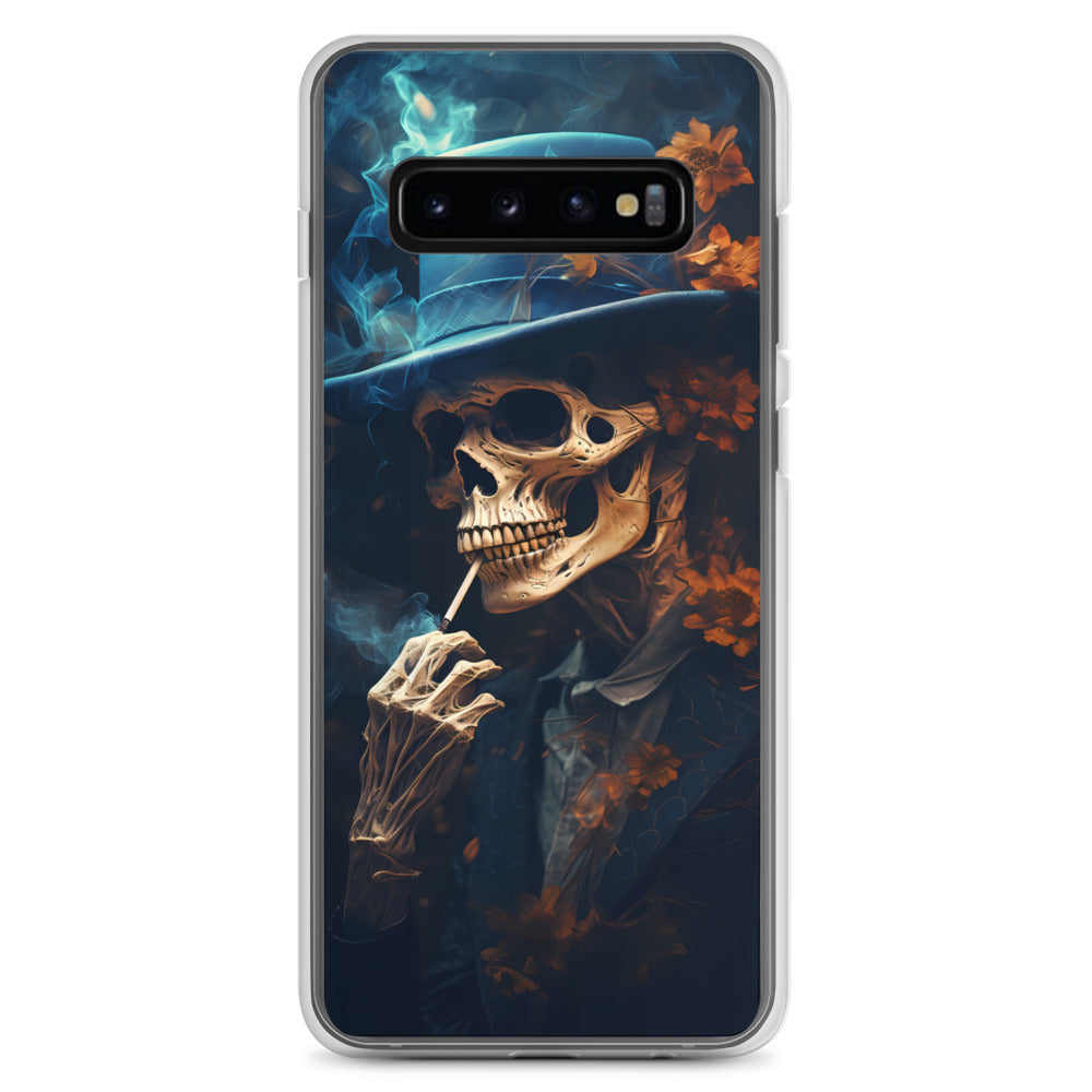 Samsung Case - Smoking Skeleton in Blue