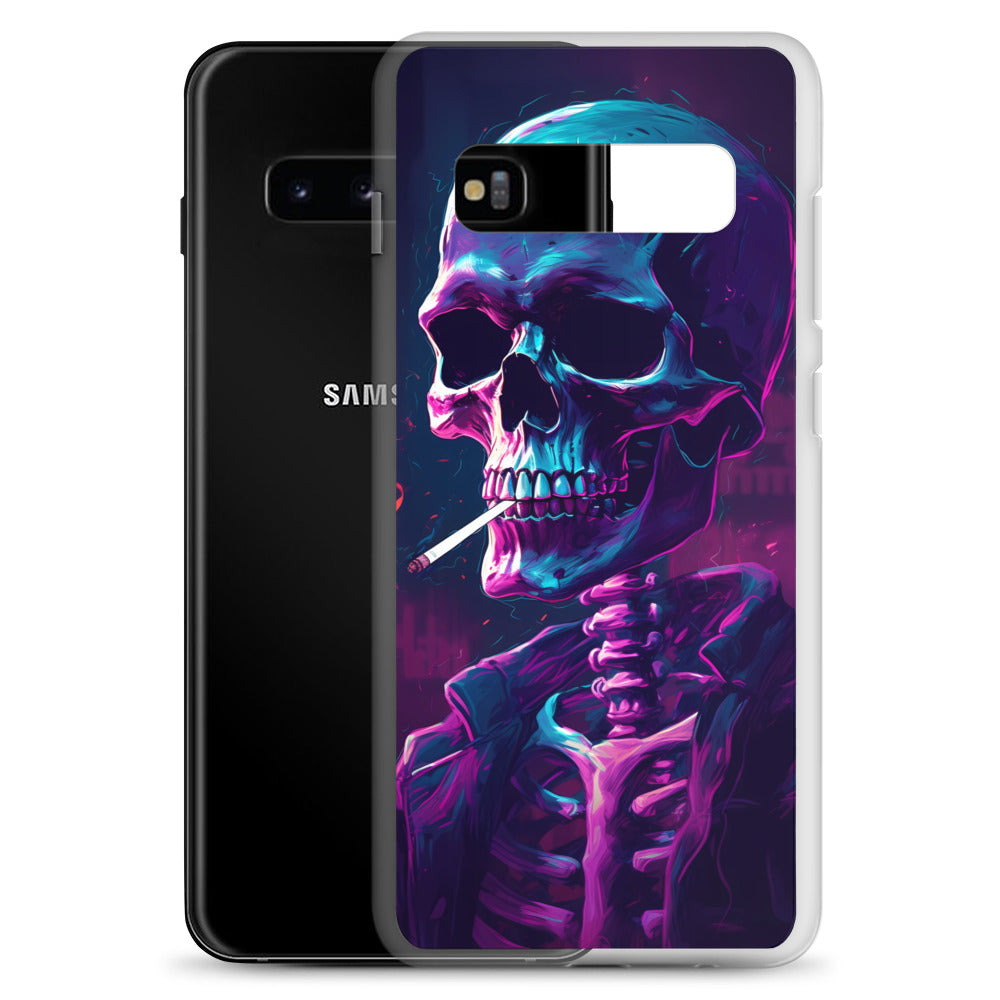 Samsung Case - Synthwave Smoking Skeleton