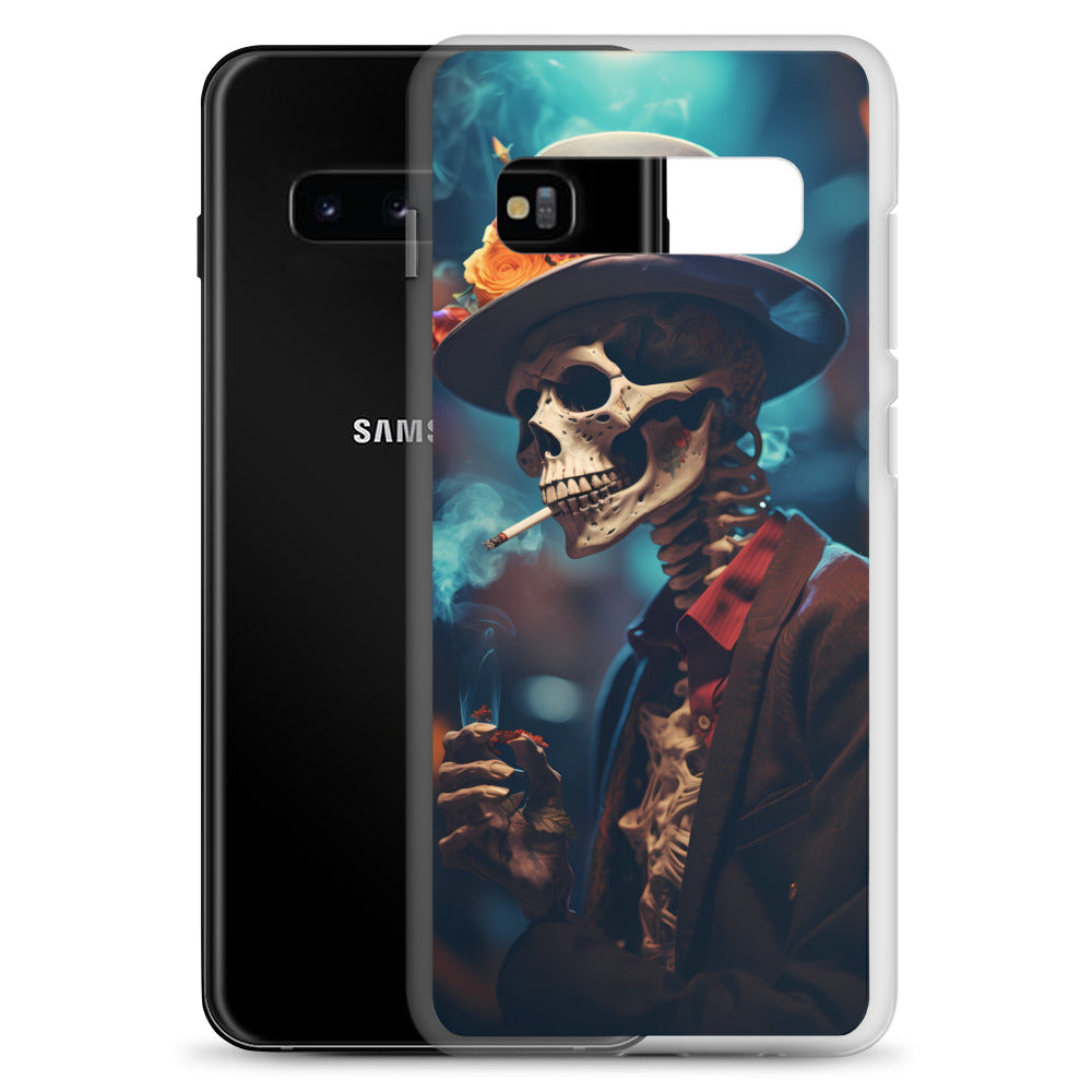 Samsung Case - Smoking Skeleton in Top Hat with Roses