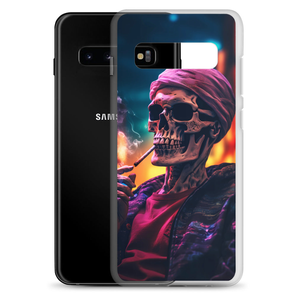 Samsung Case - Chill Synthwave Smoking Skeleton