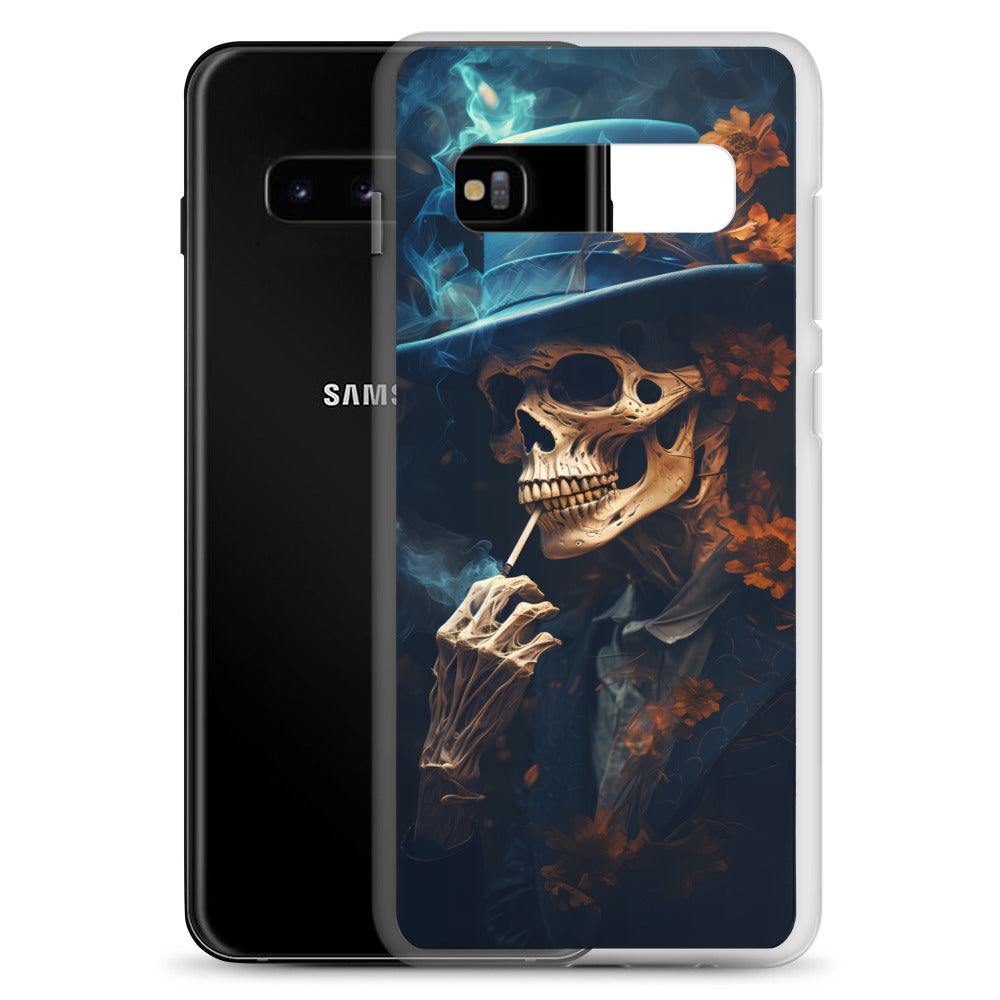 Samsung Case - Smoking Skeleton in Blue