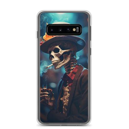 Samsung Case - Smoking Skeleton in Top Hat with Roses