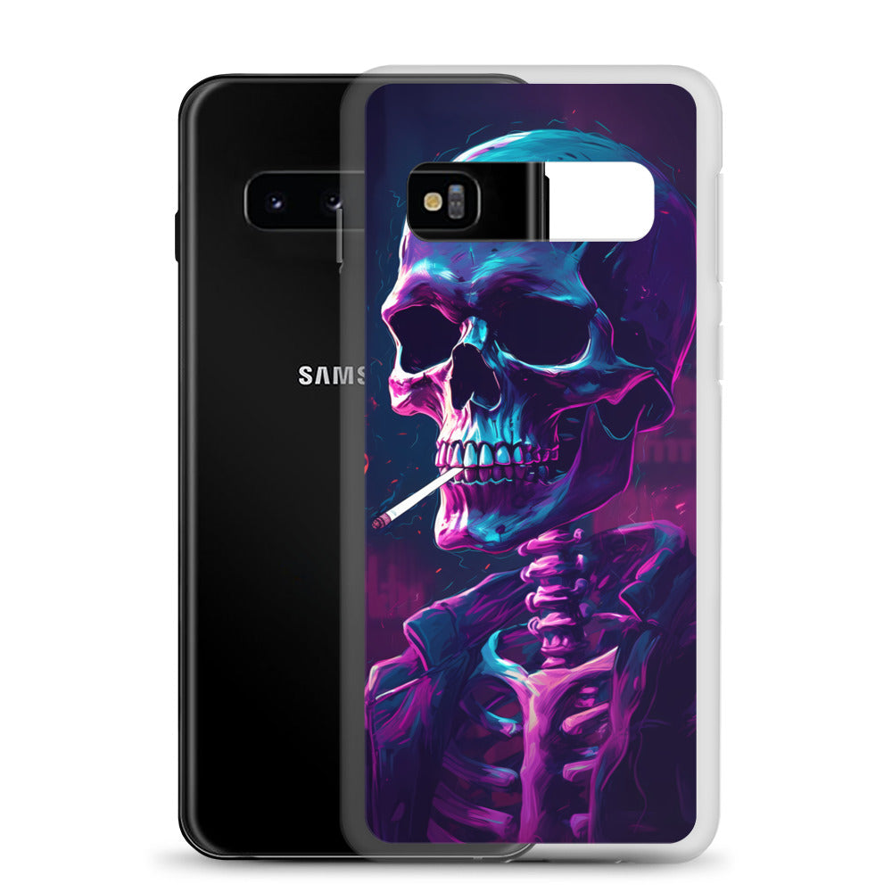 Samsung Case - Synthwave Smoking Skeleton