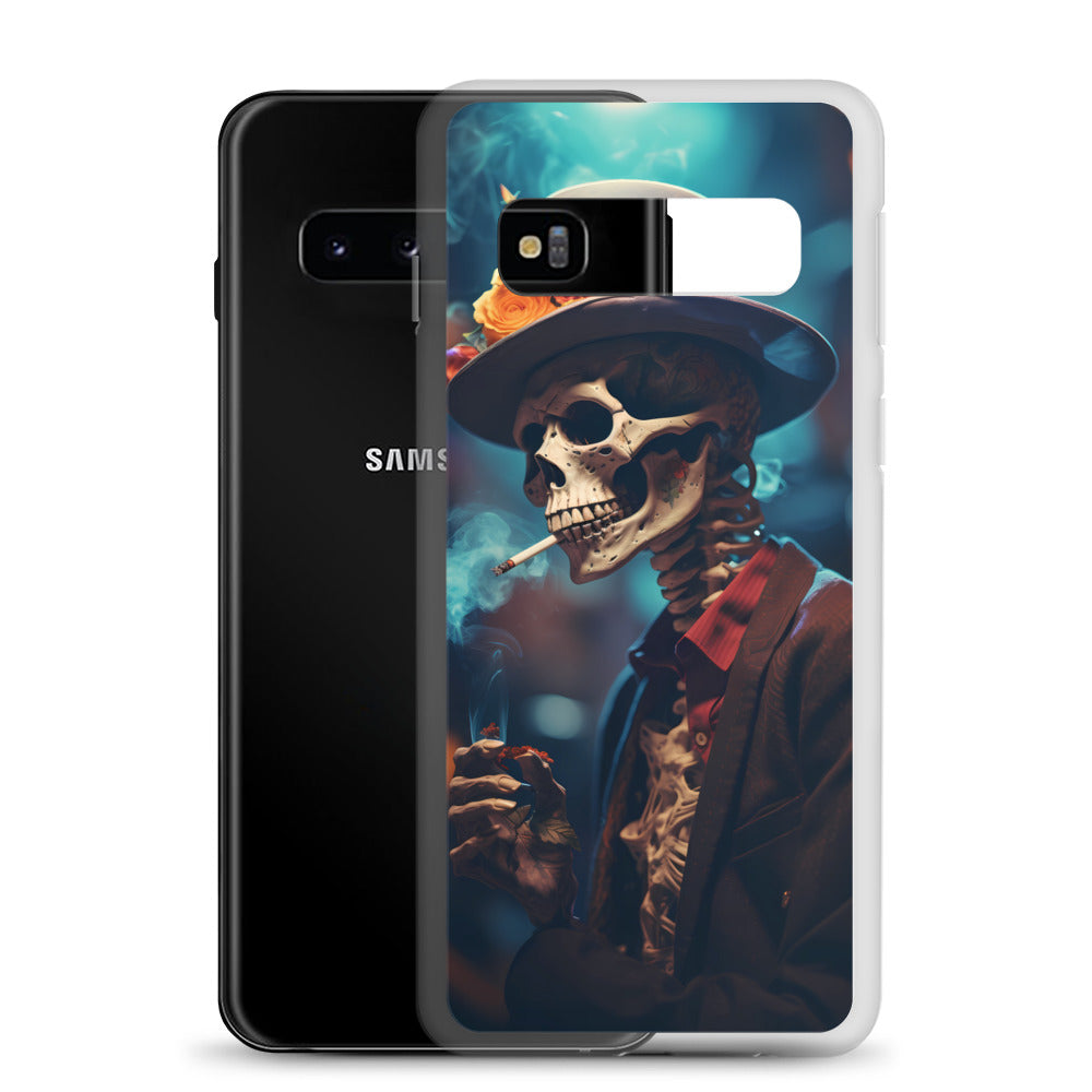 Samsung Case - Smoking Skeleton in Top Hat with Roses