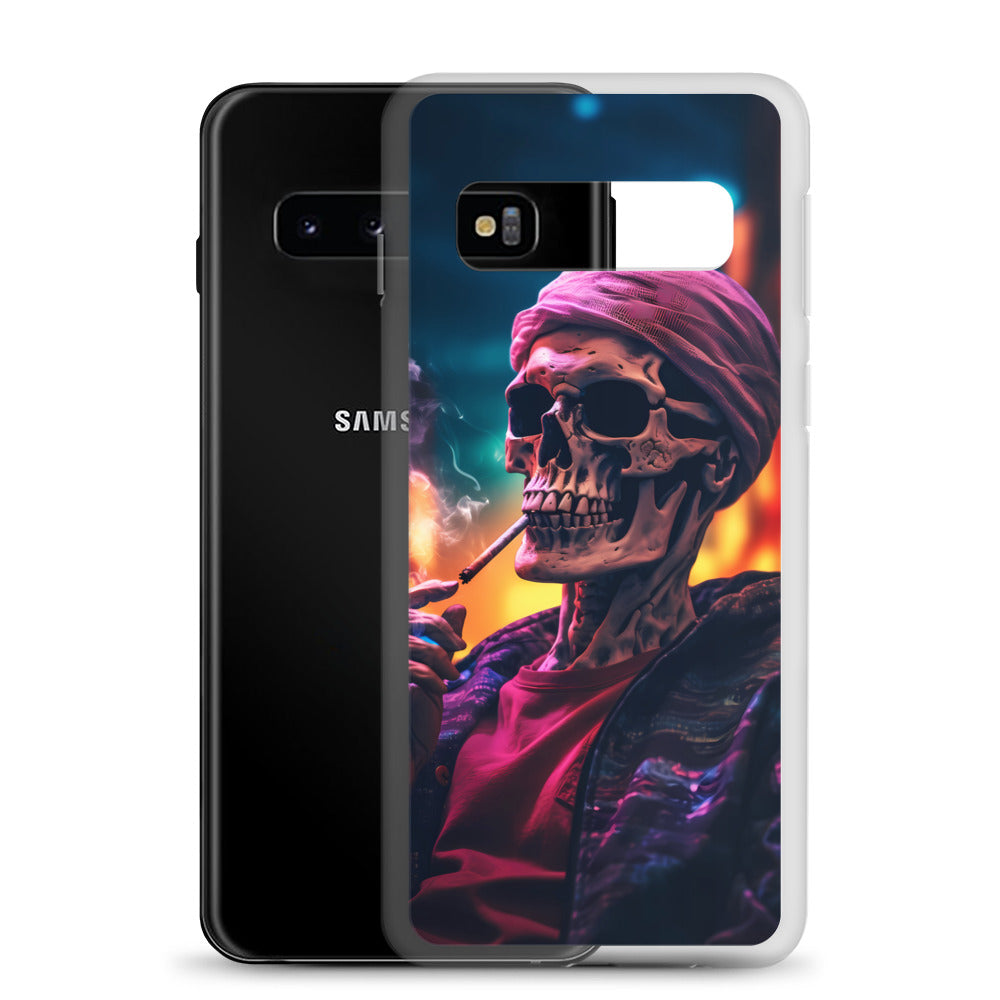 Samsung Case - Chill Synthwave Smoking Skeleton