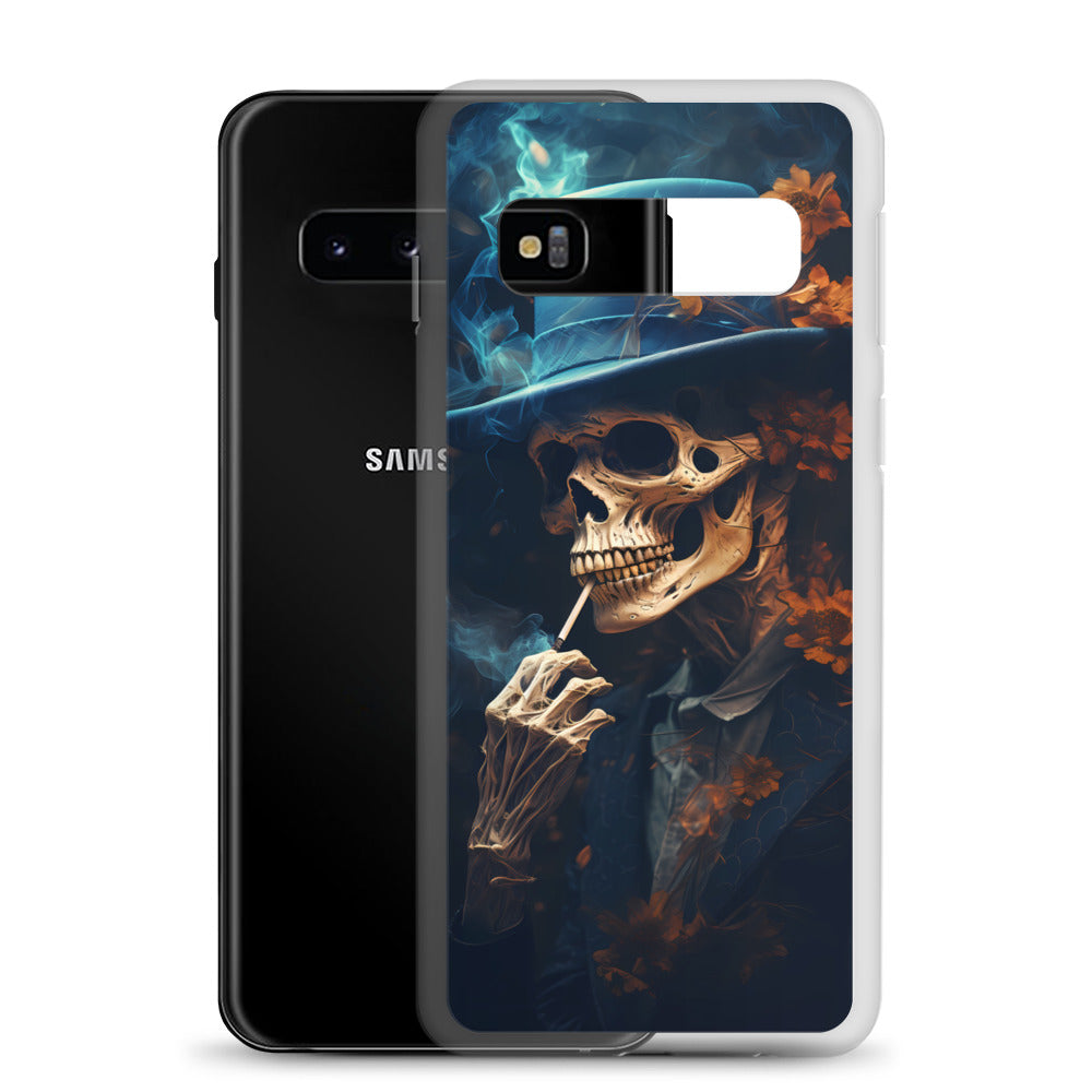 Samsung Case - Smoking Skeleton in Blue