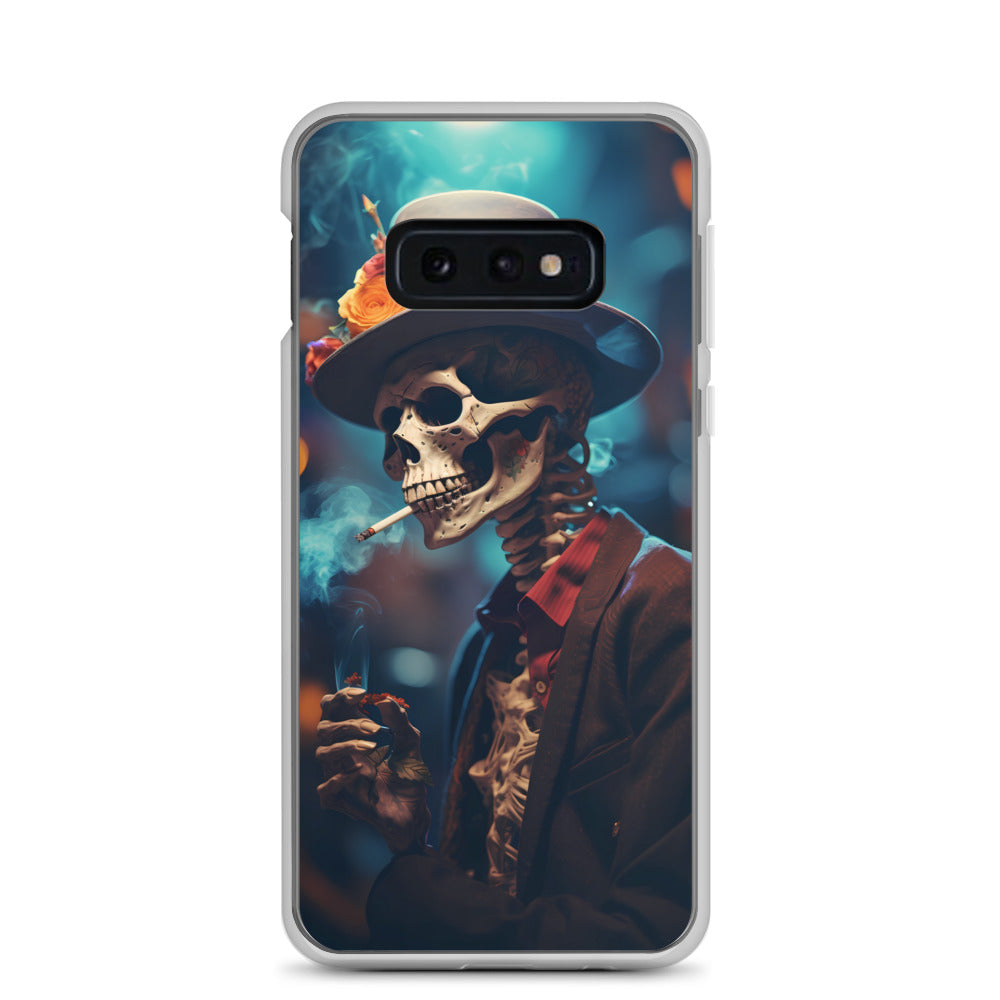 Samsung Case - Smoking Skeleton in Top Hat with Roses