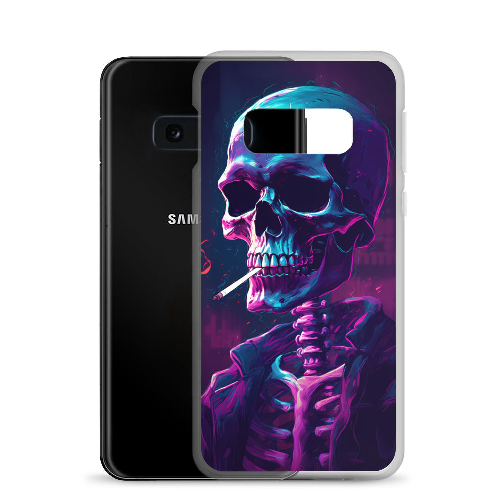 Samsung Case - Synthwave Smoking Skeleton