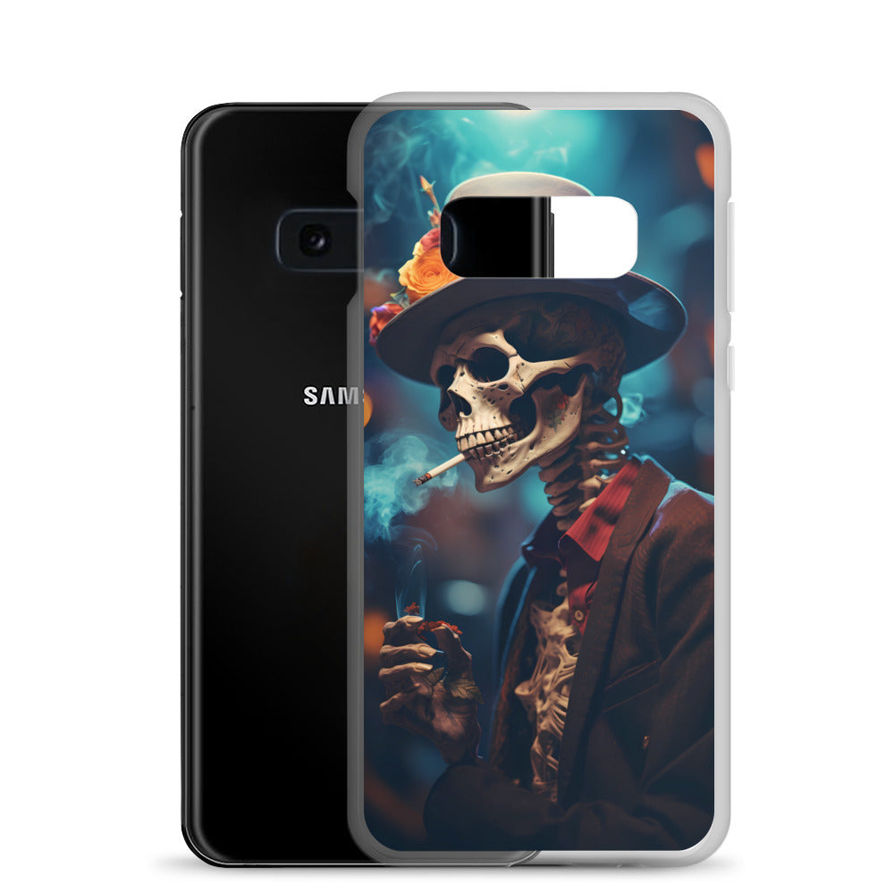 Samsung Case - Smoking Skeleton in Top Hat with Roses