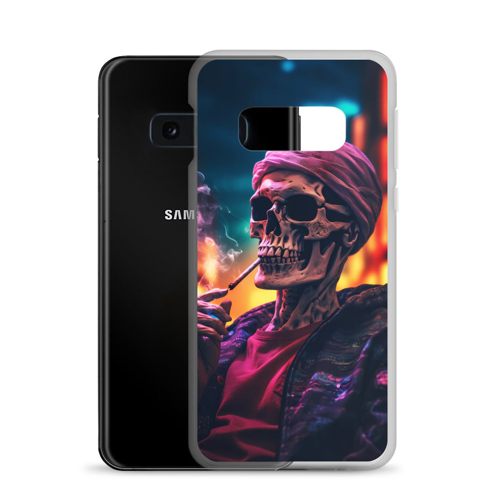 Samsung Case - Chill Synthwave Smoking Skeleton