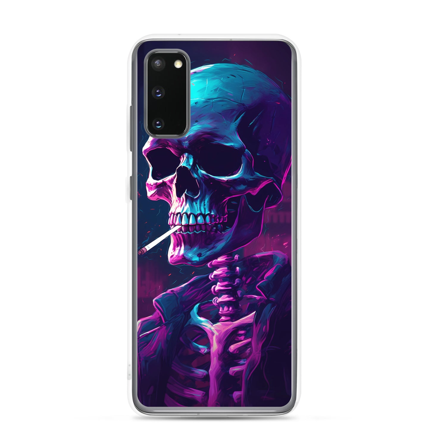 Samsung Case - Synthwave Smoking Skeleton