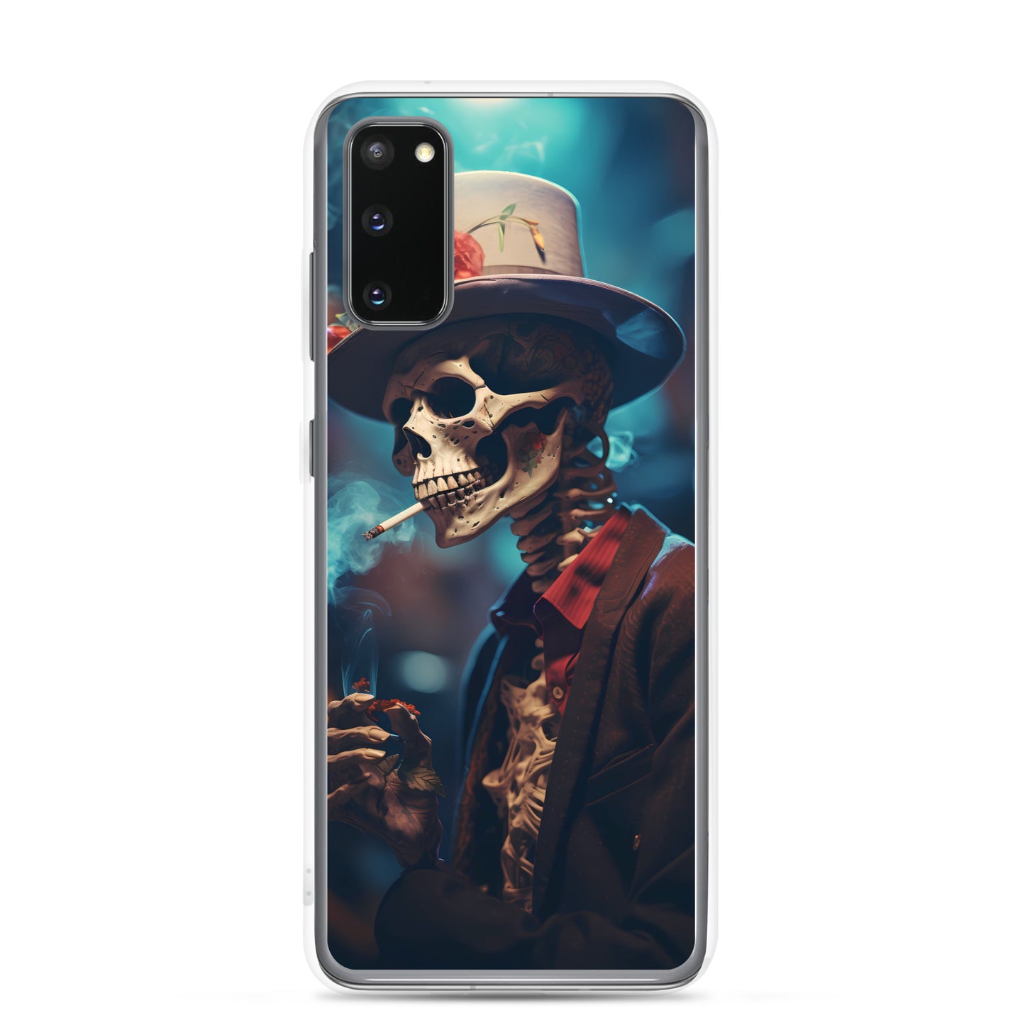 Samsung Case - Smoking Skeleton in Top Hat with Roses