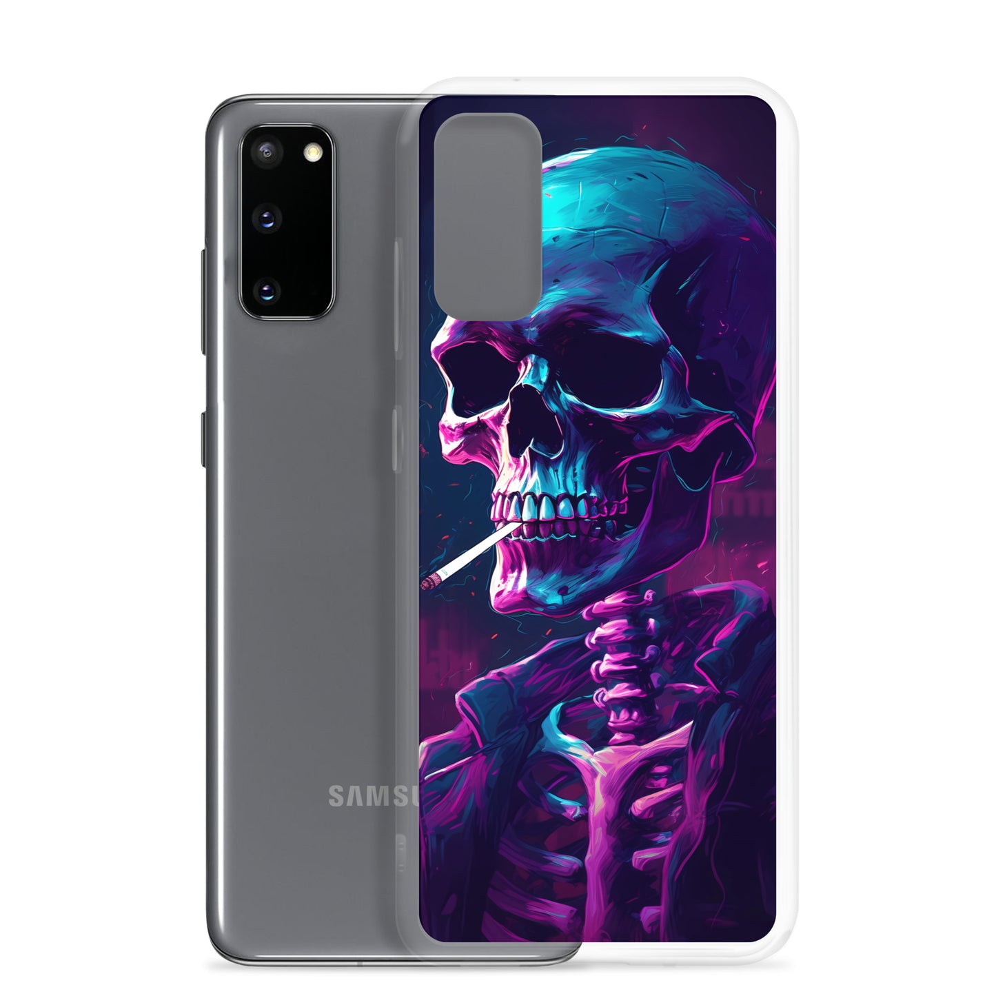 Samsung Case - Synthwave Smoking Skeleton