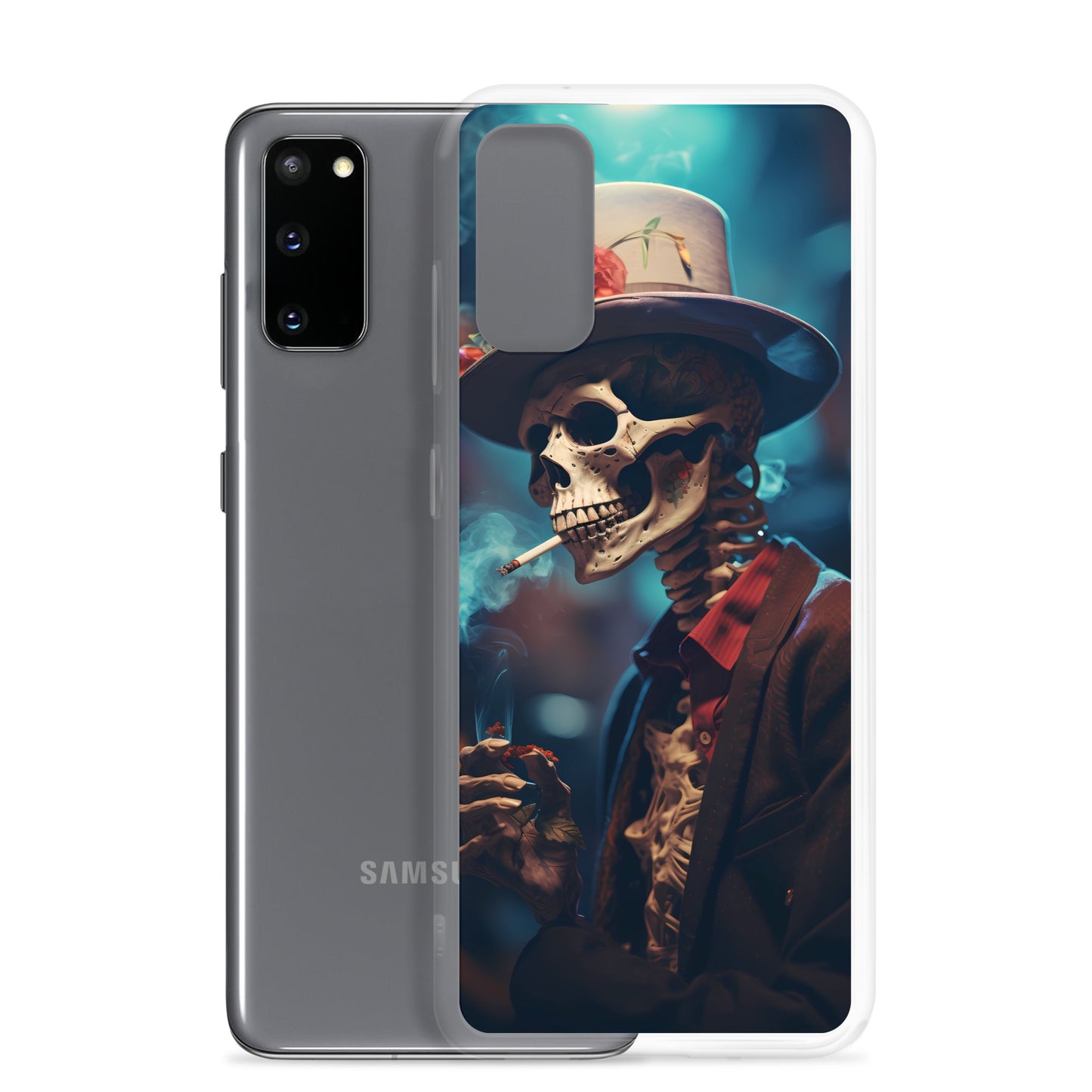 Samsung Case - Smoking Skeleton in Top Hat with Roses