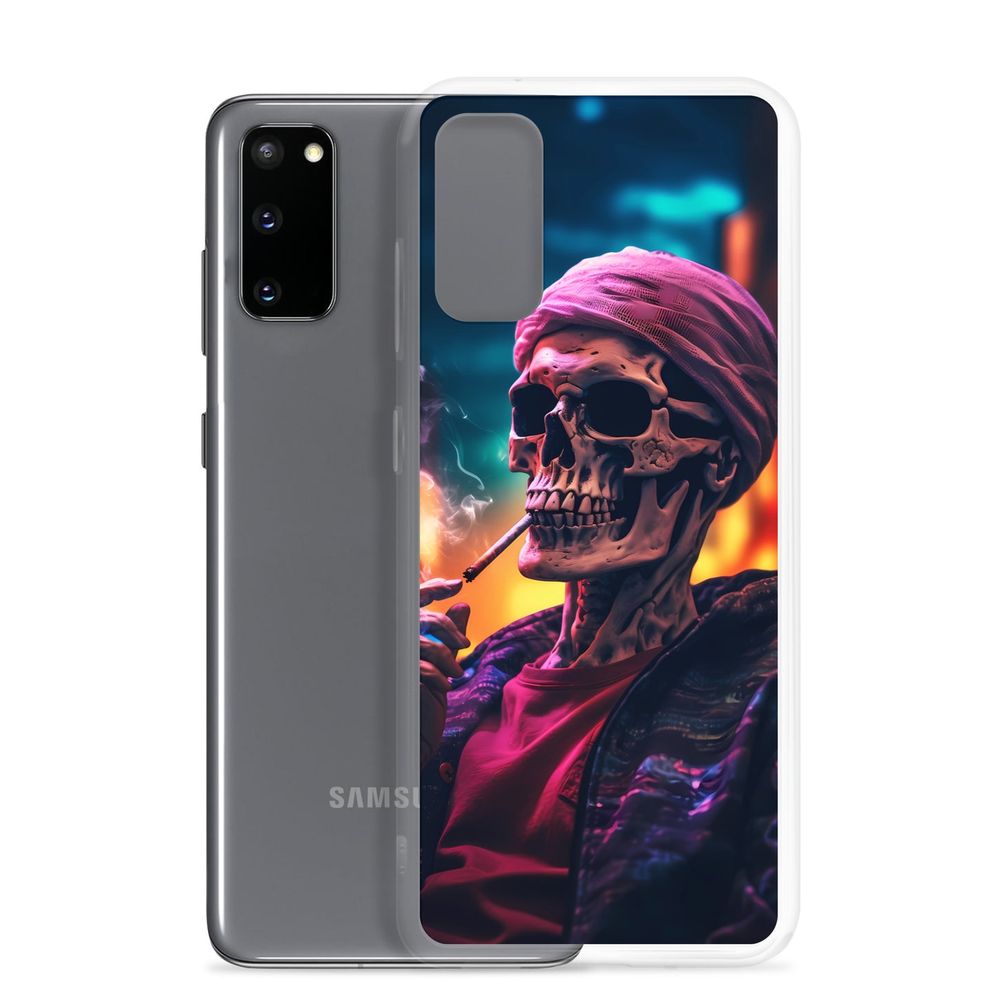 Samsung Case - Chill Synthwave Smoking Skeleton