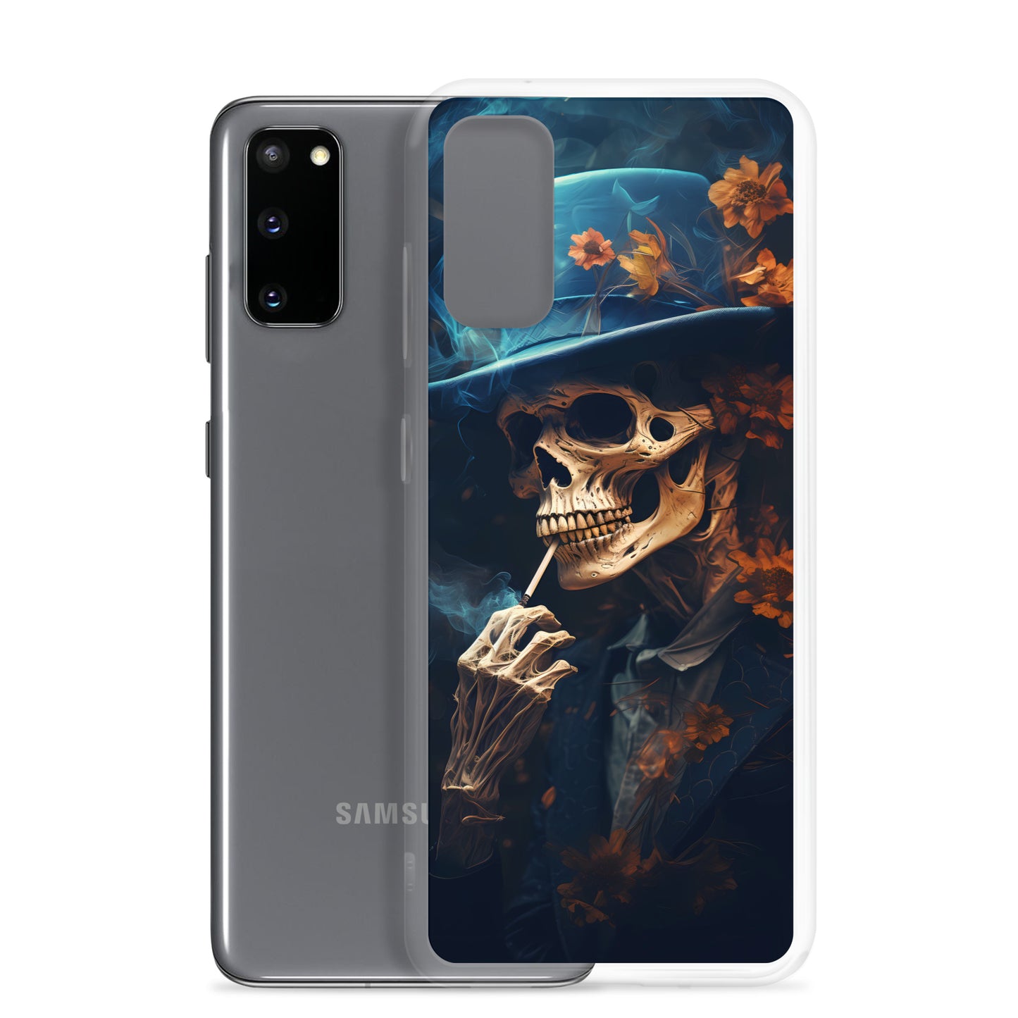 Samsung Case - Smoking Skeleton in Blue