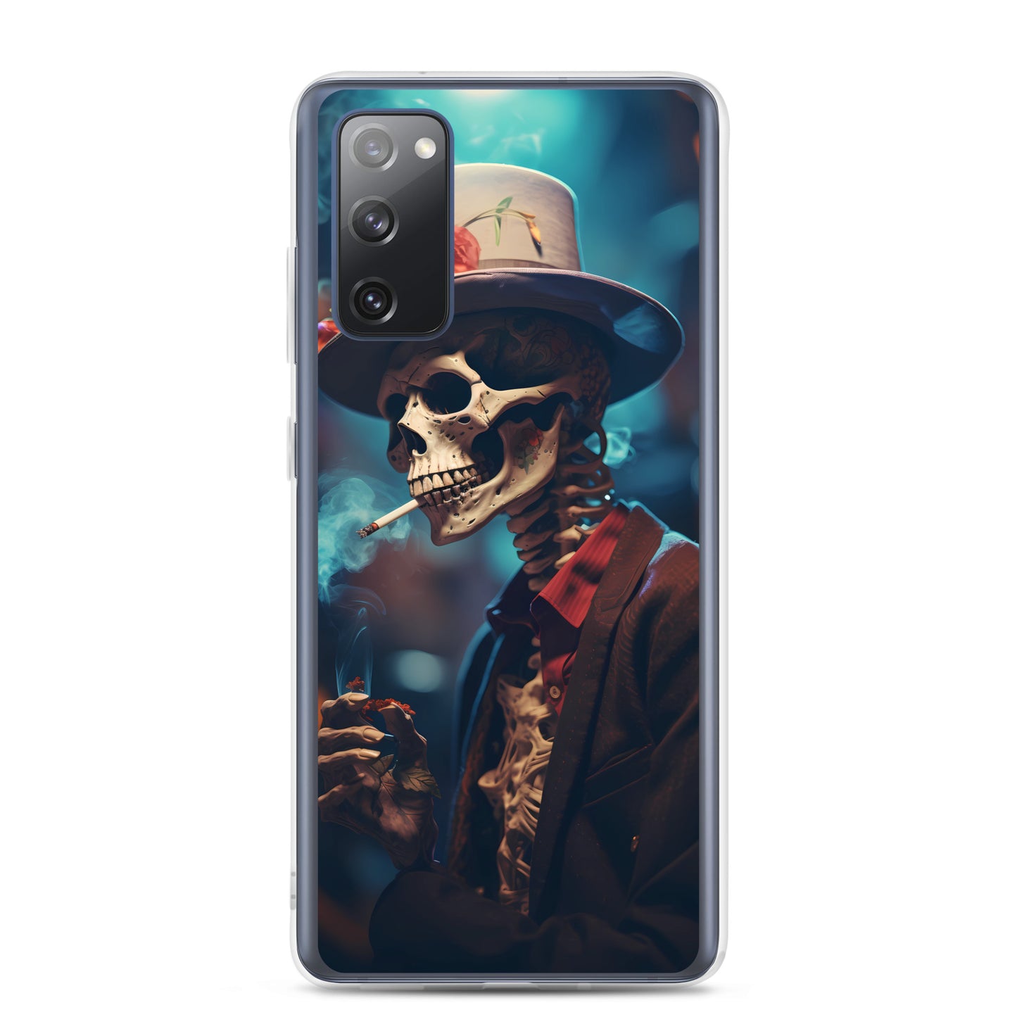 Samsung Case - Smoking Skeleton in Top Hat with Roses