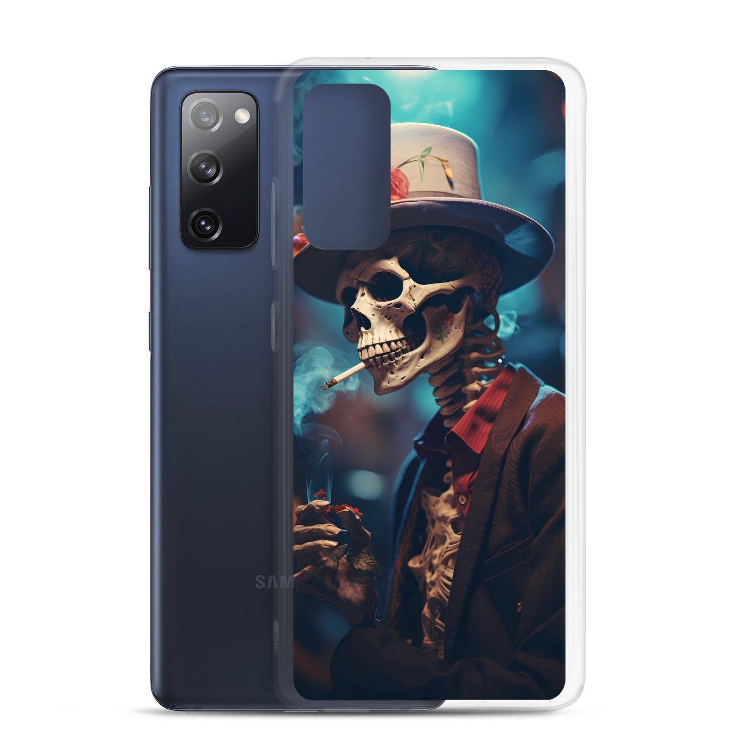 Samsung Case - Smoking Skeleton in Top Hat with Roses