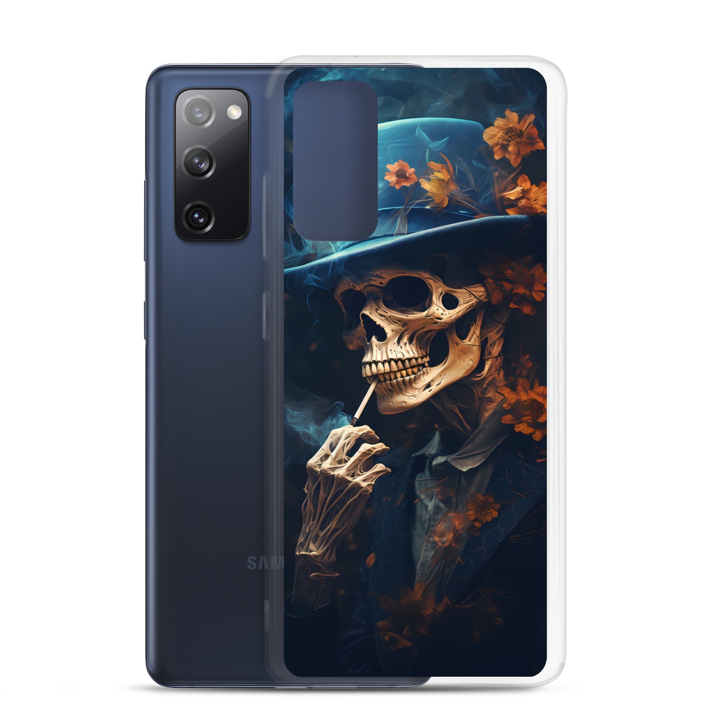 Samsung Case - Smoking Skeleton in Blue