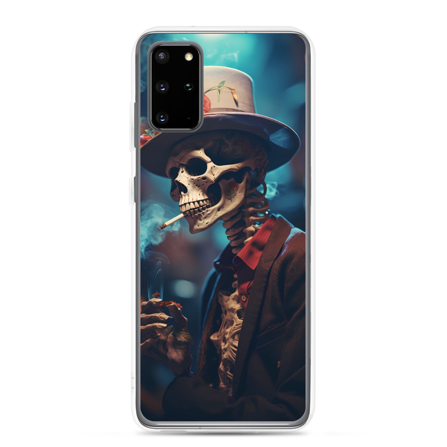 Samsung Case - Smoking Skeleton in Top Hat with Roses