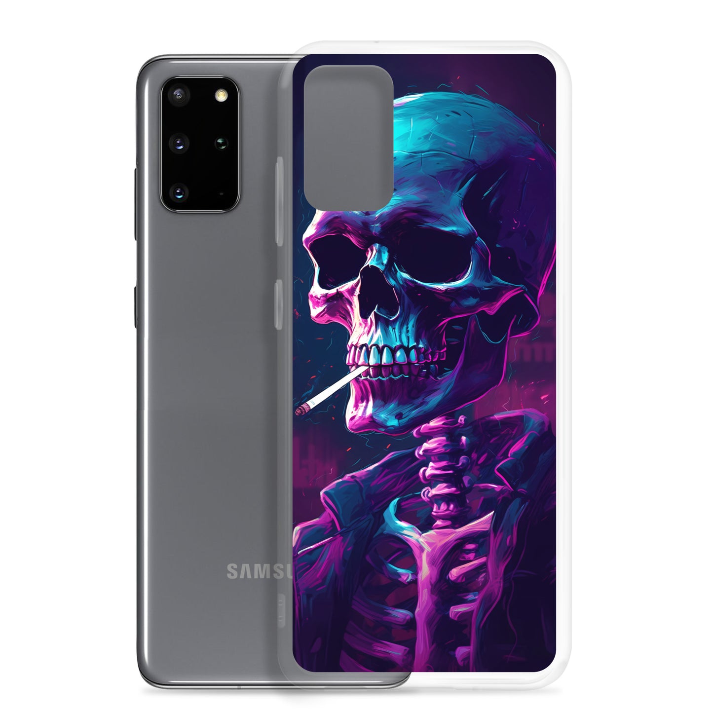 Samsung Case - Synthwave Smoking Skeleton