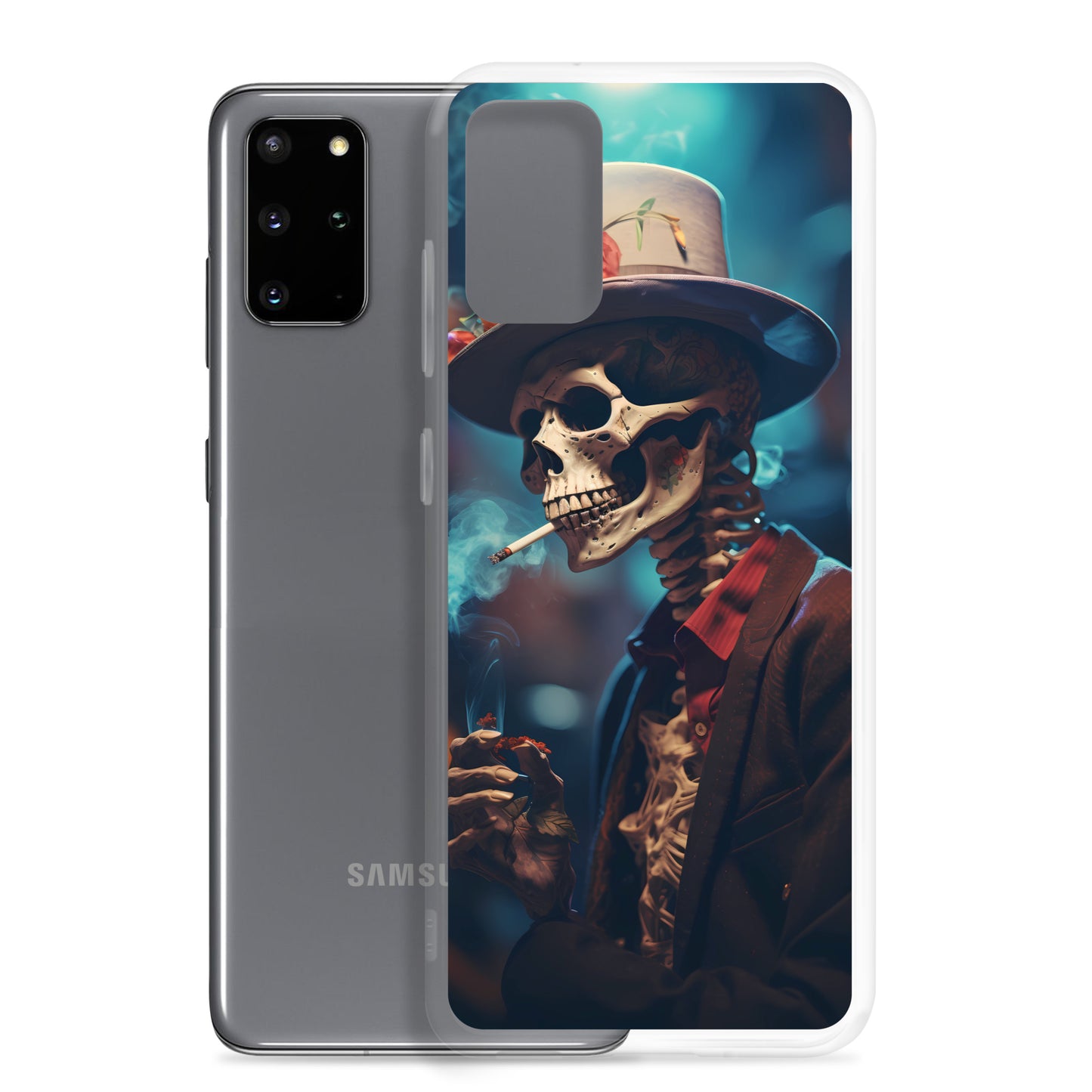 Samsung Case - Smoking Skeleton in Top Hat with Roses